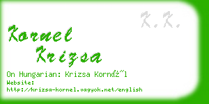 kornel krizsa business card